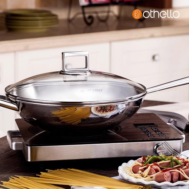 Induction Cooker - Wok en acier inoxydable 18/10 avec