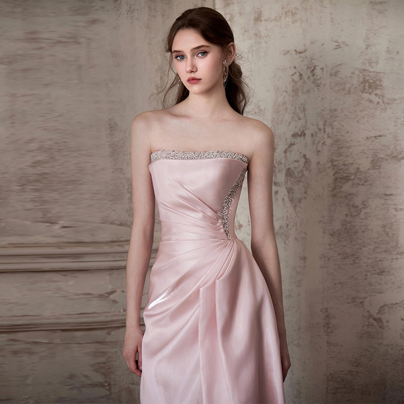 Robe de soirée française rose  - Toaster avis et prix